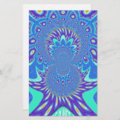 Mooi cyaan blauw caleidoscoop vector art ontwerp briefpapier (Voorkant / Achterkant)