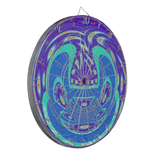 Mooi cyaan blauw caleidoscoop vector art ontwerp dartbord (Voorkant Links)