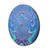 Mooi cyaan blauw caleidoscoop vector art ontwerp dartbord (Voorkant Rechts)