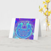 Mooi cyaan blauw caleidoscoop vector art ontwerp kaart (Gele Bloem)