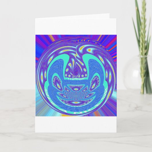 Mooi cyaan blauw caleidoscoop vector art ontwerp kaart (Voorkant)