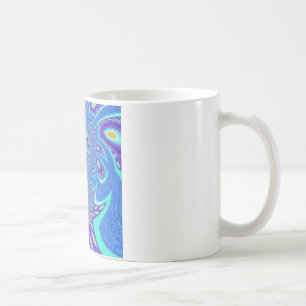 Mooi cyaan blauw caleidoscoop vector art ontwerp koffiemok