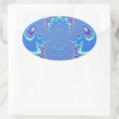 Mooi cyaan blauw caleidoscoop vector art ontwerp ovale sticker (Tas)