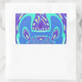 Mooi cyaan blauw caleidoscoop vector art ontwerp rechthoekige sticker (Tas)