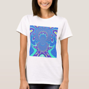 Mooi cyaan blauw caleidoscoop vector art ontwerp t-shirt