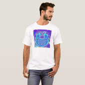 Mooi cyaan blauw caleidoscoop vector art ontwerp t-shirt (Voorkant volledig)