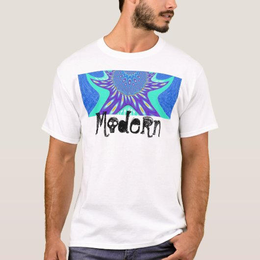 Mooi cyaan blauw caleidoscoop vector art ontwerp t-shirt (Voorkant)