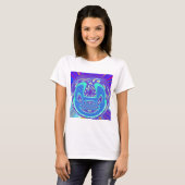 Mooi cyaan blauw caleidoscoop vector art ontwerp t-shirt (Voorkant volledig)
