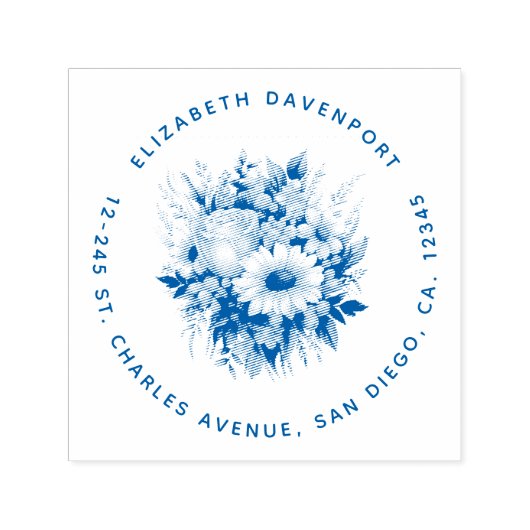 Mooi Daisies Bloemboeket Adres Zelfinktende Stempel (Design)