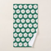 Mooi Daisy Bloempatroon op Hunter Green Bad Handdoek (Handdoek)