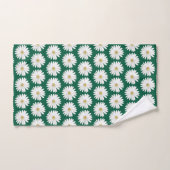 Mooi Daisy Bloempatroon op Hunter Green Bad Handdoek (Handdoek)