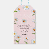 Mooi Daisy Wild, een eerste verjaardag Dank je wel Cadeaulabel (Voorkant)