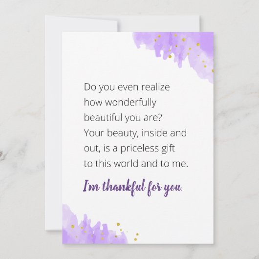 Mooi dat je bent wie je altijd bent geweest. kaart (Achterkant)