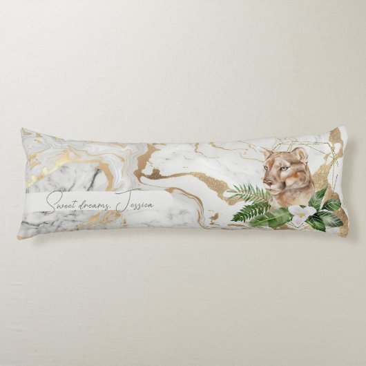 Mooi DBL-zijdig marmeren patroon met Puma Lichaamskussen (Voorkant)