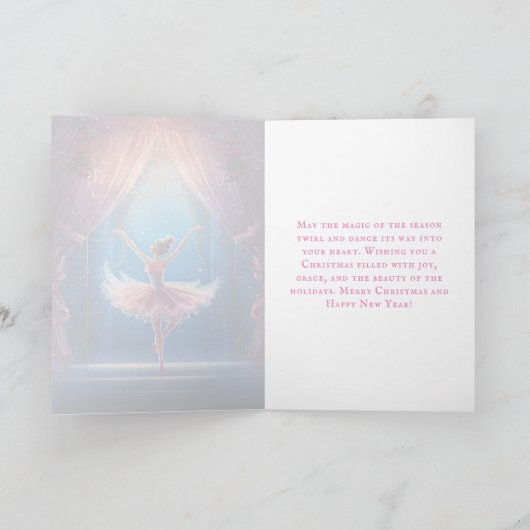 Mooi De Notenkraker Suite Ballerina Kerstmis Feestdagen Kaart (Binnen)