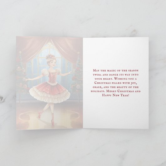 Mooi De Notenkraker Suite Ballerina Kerstmis Feestdagen Kaart (Binnen)