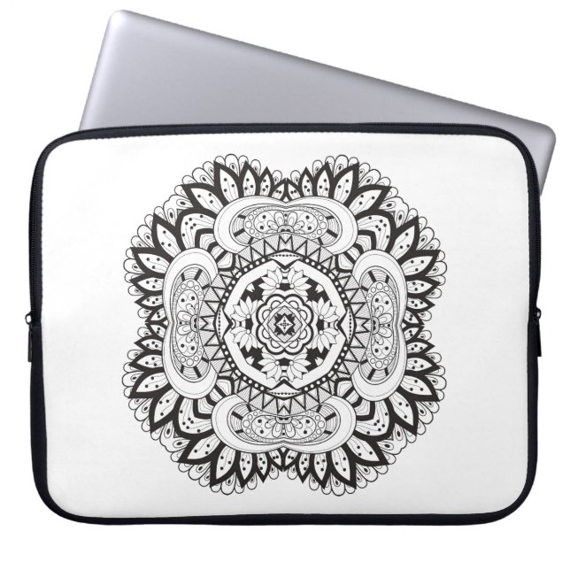 Mooi deco Square Doodle Laptop Sleeve (Voorkant)