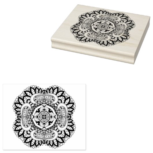 Mooi deco Square Doodle Rubberstempel (Gestempeld)