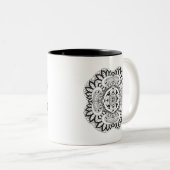 Mooi deco Square Doodle Tweekleurige Koffiemok (Voorkant rechts)