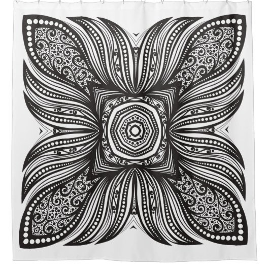 Mooi decor Square Doodle Douchegordijn (Voorkant)