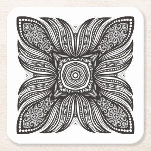 Mooi decor Square Doodle Kartonnen Onderzetters