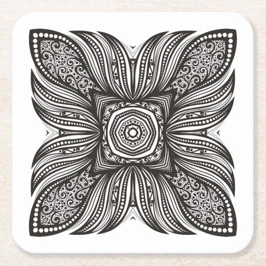 Mooi decor Square Doodle Kartonnen Onderzetters (Voorkant)