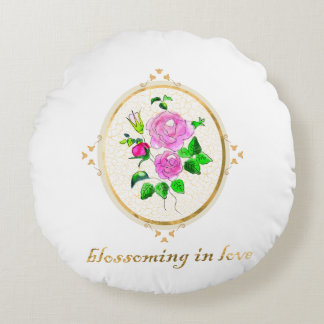 Mooi decoratief kussen, met de hand geschilderd rond kussen