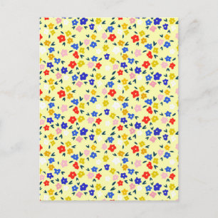 Mooi Delicaat Mooie Bloemen op Pastelgeel Briefkaart