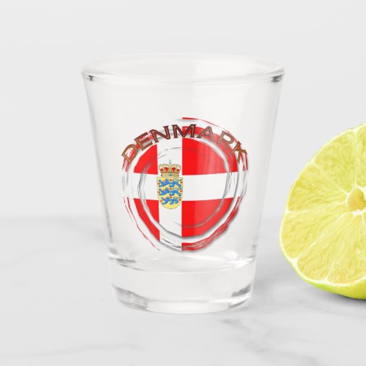 Mooi Denemarken Shot Glass! Glas (Voorkant)