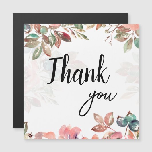 mooi design met bloemen Dank u (Voorkant / Achterkant)