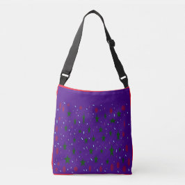 Mooi diep violet met delicate patronen crossbody tas