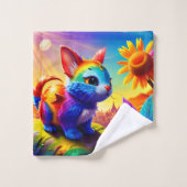 Mooi dier drie bad handdoek (Wasdoekje)