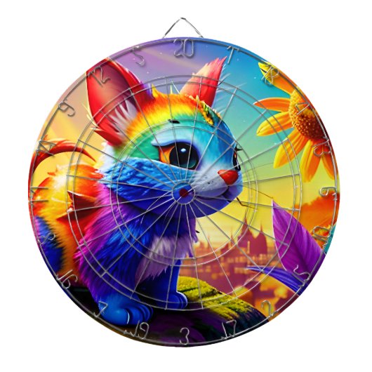 Mooi dier drie dartbord (Voorkant)