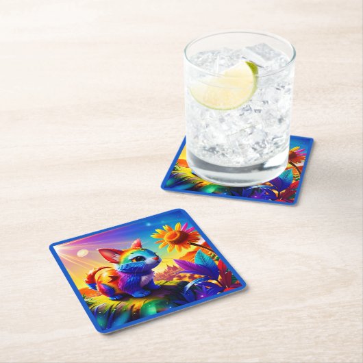 Mooi dier drie kartonnen onderzetters (Insitu)