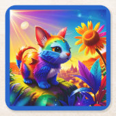 Mooi dier drie kartonnen onderzetters (Voorkant)