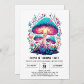 Mooi digitaal bos paddenstoel verjaardag kaart (Voorkant / Achterkant)