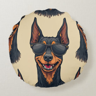 mooi dobermankussen rond kussen