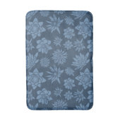 Mooi donkerblauw bloemmotief badmat (Voorkant Verticaal)