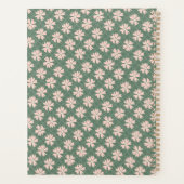 Mooi donkergroen pastelroze bloempatroon planner (Achterkant)