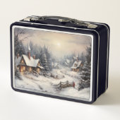 Mooi dorp op kerstavond (Achterkant)