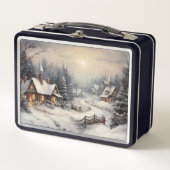 Mooi dorp op kerstavond (Voorkant)