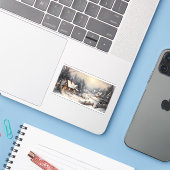 Mooi dorp op kerstavond sticker (Laptop met iPhone)