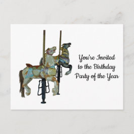 Mooi Draaimolen Carousel Paarden Verjaardag Briefkaart