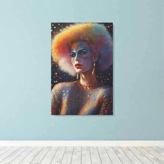 Mooi Drag Queen Portret Canvas Afdruk (Insitu (Houten vloer))