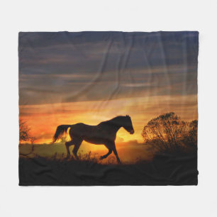 Mooi Dravend Paard in de Zonsopgang Fleece Deken