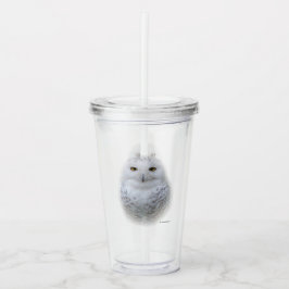 Mooi, drommelig en Serene Snowy Owl Acryl Drinkbeker