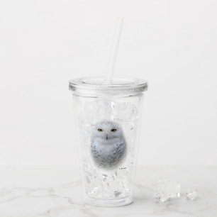 Mooi, drommelig en Serene Snowy Owl Acryl Drinkbeker
