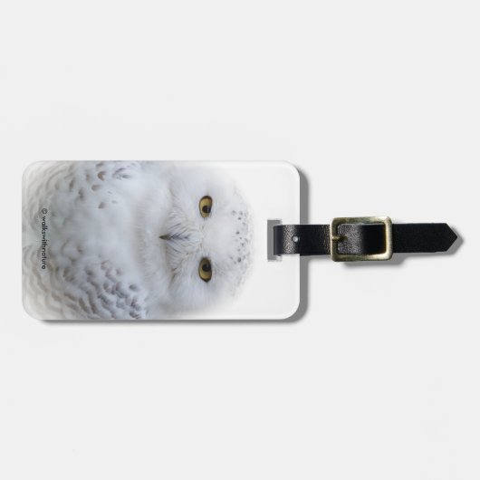 Mooi, drommelig en Serene Snowy Owl Bagagelabel (Voorkant horizontaal)