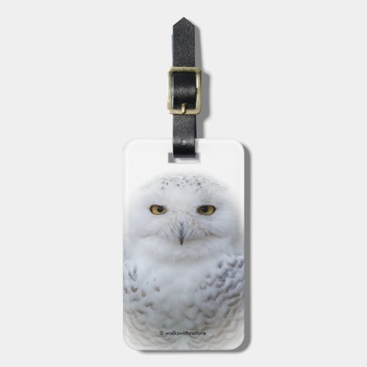 Mooi, drommelig en Serene Snowy Owl Bagagelabel (Voorkant verticaal)