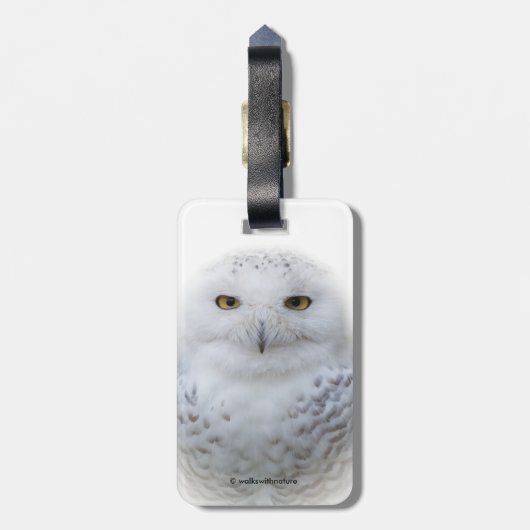 Mooi, drommelig en Serene Snowy Owl Bagagelabel (Achterkant verticaal)